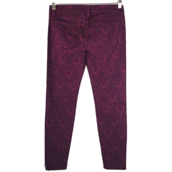 Sneak Peek Red Pattern Skinny Jeans Size 1 junior - Picture 3 of 8